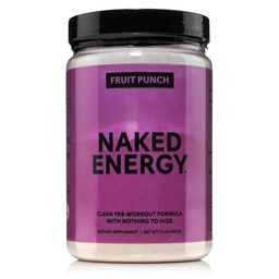 NAKED Fruit Punch Energy - Clean Pre harjoitus täydentää miehille ja naisille, vegaaninen ystävällinen, ei lisätty makeuttajia, värit tai makuja - 30 Tarjoilut