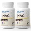 Puregen Labs N-asetyyli-L-kysteiini (NAC) 600 mg, tukee immuuni, hengitystiet, maksan terveys, NAC 600 mg, Potent antioksidantti tuki, vapaa-radikaalit, helppo absorb - Yhteensä 120 kasviskapselit