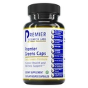 Premier Research Labs Greens Kapselit - Super Greens Kapselit, Vihreät Lisät, Super Greens Pillerit Wellness, Kasvispillerit Leafy Greens, Kale, Klorella - 150 Kasvissyöjäkapselit