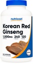 Nutricost Korean Ginseng 1000mg Serving, 240 kapselia - 500 mg Per kapseli, 120 tarjoilua - Korean Panax Red Ginseng - Gluteeniton & ei-GMO