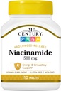 21st Century Niacinamide 500 mg tabletit Pitkäaikainen vapauttaminen - 110 kt, 2 kpl:n pakkaus