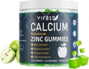 Kalsium Magnesiumsinkkiä 600 mg D3-vitamiinia, 120 gammaa Kasviperäistä sokeritonta kalsiumia Gummia Korkea Imeytyminen Complex Kalsiumia 70+ Trace Minerals for Bone Strength, Vegaani