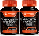 Quercetin kanssa Bromelain Supplement - 1500 mg - Immuunituki ja sydämen terveys kapselit miesten ja naisten, Quercetin täydentää auttaa tukemaan nivelten ja terveiden hengityselinten - 120 Count (2 pakkaus)