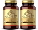 Solgar Folate 1 333 mikrog DFE (Metafolin 800 mikrog) - 100 tablettia, pakkaus 2 - Prenataalinen vitamiini - ei-GMO, Gluteeniton, Dairy Free, Kosher - 200 yhteensä