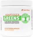 SaltWrap Adaptogen Greens - Mind-Body Resilience Formula - Kofeiiniton nootrooppinen stressiä, keskittymistä ja kognitiivista suorituskykyä - 90 kapselia
