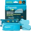 Cliganic Mosquito Repellent Pack (2 ranneketta + 4 Täyte pellettejä) - säädettävä, luonnollinen DEET-vapaa, Essential Oil Infusion
