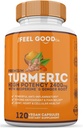 Tuntuu hyvä Turmeric Circumin 2400 mg 95% Curcuminoids BioPerine ... Turmeerinen täydentää aivojen & Joint Support 120 vegan kapselit