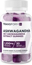 TransformHQ Ashwagandha Gummies 1,200mg, 60 Gummie (Mixed Berry Flavor) - Ashwagandha kasviperäistä uute täydennysosa - 30 Tarjoilut, gluteeniton, ei-GMO