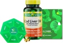 Spring Valley Cod Maksaöljy Plus-vitamiinit A & D3, 100 softgels, tuki silmän toiminta ja terve, Bundle vitamiineja & mineraalit Ligth & Spring Guide