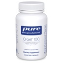 Puhtaat kapselit Q-Gel 100 (Hydroliukoinen CoQ10) CoQ10 E-vitamiinilla, joka lisää liukoisuutta 60 Softgel-kapselia