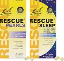 Stressi & uni Bundle, Bach RESCUE Helmet, luonnollinen stressi helpotus [ja] RESCUE unineste melts, luonnollinen uniapu - 2-Pk, Homeopaattinen kukka Essence
