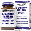 Benevolent L Carnitine Supplement - High Potency 1500 mg L-Carnitine Tartrate - Nopea absorbointi, muuntaa rasvaa energiaksi, tuki Lean Muscle, Tehostaa harjoittelua Suorituskyky & aineenvaihdunta ... 120 Vegan Kapselit
