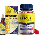 RESCUE Yöuniapuraha Bundle, 3Pk - Bach uni Lapset Dropper, 10ml unineste sulaa, 28Ct Plus uni Gummy 5 mg melatoniini / annos, 60Ct