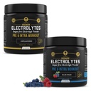 MMA Nutrition HRDWRK 100 Tarjoilut Keto Elektrolyytit Powder Hydration Sugar Free - Elektrolyyttijauhe parantaa kestävyyttä ja vähentää väsymystä Electrolyytit täydentää - makuamaton ja sininen vadelmasetti
