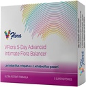 VagiBiom 5-Day Vflora (Lactobacillus crispatus + L. gasseri) Balance Intimate Flora. Ravintola ja hoitoalan hyvä Flora ihon terveys. Ultra Potent 100% Natural Vegan (5 Suppositories)