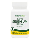 NaturesPlus Super Selenium Complex - 200 mikrog, 90 kasvissyöjä Tabletit - Essential Mineral Supplement E-vitamiini - edistää terve Kilpirauhasen - antioksidantti - Gluteeniton - 90 tarjoilu