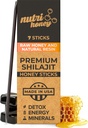 NATURAL SHILAJIT Honey Sticks - Shilajit Hartsi raakahunaja, Fulvic Acid & Trace Minerals, Plant Based Ravintries for Energy, Immuno Support & Vitality - 7 Shilajit Sticks