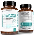 Hyaluronihappolisät 250 mg ja 200 mg C-vitamiini, 1000 mg L-proliini ja anti-aging edut, hyaluronihappo kapselit nuoren ihon, nivelet & Connective Tissue Health - 120 kapselia