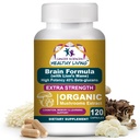 Cancer Sciences Brain lisäravinteet muistia ja keskittyä - 1500mg Brain Health Mushroom täydentää aikuisille ja senioreille - High Potency 40% Beta-Glucans immuuni tuki & vitamiinit, 120 kapselia