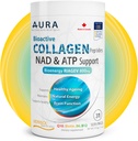 AURA VERISOL® Bioactive Collagen Peptides® Powder with Patented NAD+ & ATP Boosters, Advanced Cellular Reduvenation System, Terve ikääntyminen & DNA korjaus, makuamaton, Made in Canada, 31 Servings.