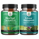 Bundle Herbal Laxative Kapselit probiootit ja maksan Cleanse Detox & Korjaus Formula - Natural Colon Detox Ruoansulatus - Herbal Liver Support Supplement maito Thistle