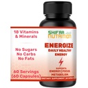 SHIFAA NUTRITION Energize, Natural Daily Energy Vitamiineja ... Jitter-free, 60 Tarjoilua... Kannattaa Focus, mieliala, aivot, aineenvaihdunta W/kofeiini & Tauriini, B1, B2, B5, B6, B7, B9, B12 Halal Vitamiineja