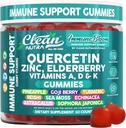 Clean Quercetin Elderberry Immuuni Tuki Gummies ... Sinkki-vitamiini K2 D3 A Bromemain Goji Marjakurmera meri Moss Echinacea Astragalus Selenium Olive Leaf Immuniteetti täydentää Gummy-vitamiinit