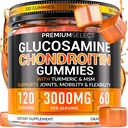 Glukosamiini Chondroitin Gummies for Joint Support ... 120 Glukosamiini Gummies Extra Strength 3000 mg kanssa MSM, Turmeeric, kalsium, D3-vitamiinia...