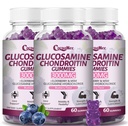 3 pakkausta 3000MG Glukosamiini Chondroitin Gummies, Extra Strength yhteinen tuki täydentää MSM & Elderberry, Joustavuus, antioksidantti immuuni tuki Gummy aikuisille, miehet & naiset 180Cts