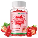 DANEW Pro Glukosamiini Chondroitin Gummies MSM & Elderberry Extra Strength - Joint Support, antioksidanttia immuuni tuki täydentää aikuisille, miehet & naiset.90 Mansikka Gummies
