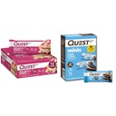Quest Proteiini Bars Bundle - valkoinen suklaa vadelma 12 Count & Cookies 'N Cream Mini 14 Count
