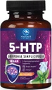 5-HTP täydennysosa - 5-HTP 200mg Per Serving - Extra Strength 5HTP (5-hydroksitryptofaani) Griffonia Simplicifolia - Tukee levollista unta, Natural Calm & Brain Health - pullotettu USA - 60 kapselia