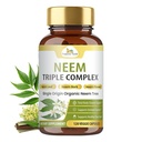Organic Veda Neem kapselit Triple Complex Neem Leaf Extract, Bark & Flower - kasviperäisten täydentää parantaa immuniteetit, parantaa digestiota, ihon terveys & tuki puhdistus - 120