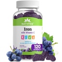 Lasten rauta Gummies C-vitamiini - herkullinen viinirypäleen maku - energia ja veren terveys tuki - Gluteeniton ei-GMO kasvissyöjä Lasten rauta täydentää lapsille ja pikkulapsille Ikä 2+ (120 kreivi)