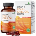 Futurebiotics Omega-3 Fish + Krill Oil 1000 MG Omega-3 EPA/DHA & Astaksantiini - ei-GMO, 120 Softgels (60 Servings)