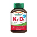 Jamieson-vitamiini K2 + D3, 120mcg/1000IU, 30 pehmogeeliä