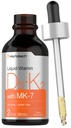 Horbäach-vitamiini D3 K2 nestetippa MK7 2 Fl Oz -kasvissyöjä, muu kuin GMO, gluteeniton lisäaine