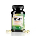 HealthA2Z®-vitamiini D3 (5 000 IU) + K2 (MK-7) valmistettu neitsytkookosöljyllä (luonnollinen MCT) - 90 Softgels (pakkaus 1) - Helpottaa kalsiumin imeytymistä luuhun, hampaisiin, mielialaan ja immuuniterveyteen