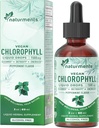 Naturments Klorophyll Liquid Drops: - Natural Deodorant, Immunosupport, Energy Boost - Clorofila keskittyä Luomu Piparminttuöljy - 30 tarjoilua, 60 Ml