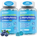 L Methylfolate Gummies & Methyl B12, Active 5-Mthf Methylated Folate 5mg Supplement for Women w/Metyyli B Complex,Choline,Magesium, Omega-3,Metyyli Folaatti for Methylation,Focus,Mood,Sugar Free,2Pack