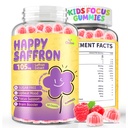 Saffron Gummies lapsille: Focus täydentää lapsille Saffron Extract & Omega-3 Kalium - Happy Mood - Vegaani, sokeriton