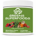 Suiyilary Greens Superfoods Powder for Dgestive Health, Sugar Free Super Greens Powder, Spirulina, Klorella for Bloating & Gut Support, Daily Support for Women, Mixd Berry (15 Servings)