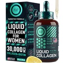 WILD POLTTOAINE Liquid Collagen Peptides kanssa Biotiini vitamiineja hiukset iho ja kynnet - 30,000 mcg Liquid Collagen naisten ja miesten Plus Biotin - Sitruuna Maku, jopa 2-kuukautta - 2 oz