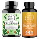 Happy Terve Hippi hehku se Astaksantiini täydennysosa & Organic Ashwagandha kapselit