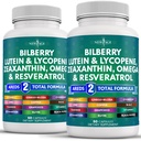 NEW AGE Eye Health vitamiineja mustikka 300 mg Lutein & Zeaksantiini 40 mg Lycopene 40 mg Resveratrol 100mg Grape Seed Extract 200 mg Astaksantiini - Eye Vitamiini -120 Count