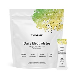 THORNE - Päivittäinen Elektrolyytit - Zero Sugar & Low-Calorie Electrolyte Powder Drink Mix - Makuja peräisin luonnollisista lähteistä - NSF Certified for Sport - Mango Limeade - 30 Stick Packs