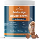 NOVEHA Silmien täydentää koirille (90 Chews) - Vision tuki Lutein + C-vitamiini & Astaksantiini Antioksidantteja - Dog Vitamiinit silmät + kalaöljy Omega 3 EPA - Valmistettu USA