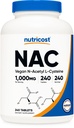 Nutricost N-Acetyl L-Cysteine (NAC) 1000 mg, 240 Vegan Tabletit - GMO vapaa, gluteeniton, kasvissyöjän täydennysosa