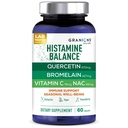 Granion Histamine Balance Complex - Quercetin kanssa bromelaiini, NAC ja C-vitamiini - D-Hist Seasonal Histamine Blocker & Immunosupport täydennysosa aikuisille ja lapsille - 60 vegan kapselit