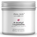 FOLIUS LABS Clean Label N- Acetyl L-Cysteine (NAC) 600mg täydennysosa Keuhkojen ja hengitysteiden tuki Immuuniterveyden tuki 120 Veg kapselit